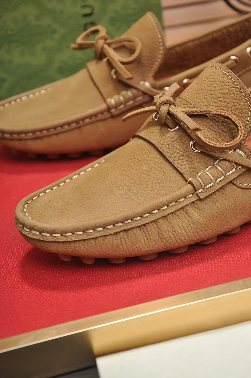 Men's Men's Shoes💰420💶【GUCCI】 (High-end Niuli) New 🍀Gucci*——Gucci Doudou Shoes! Made of imported original cowhide, the inner top layer is comfortable cowhide lining! Original wear-resistant rubber outsole! High quality products! Code number 38-44!